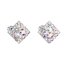 Stříbrné náušnice pecka s krystaly Swarovski ab efekt kosočtverec 31169.2 AB