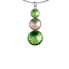 Náhrdelník Rivoli so Swarovski Elements s tromi kameňmi Peridot