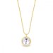 Náhrdelník čirý stříbrný pozlacený se Swarovski Elements Birthday Stone NBG1122SS29C Krystal - Duben