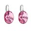 Strieborné náušnice visiace s kryštálmi Swarovski ružový ovál 31275.3 Rose