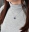 Strieborný prívesok s guľatou tmavo modrou matnou Swarovski perlou 34150.3 Dark Blue