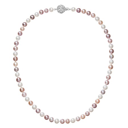 Perlový náhrdelník z riečnych perál so zapínaním z bieleho 14 karátového zlata 822004.3/9264B multi