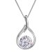 Stříbrný náhrdelník se Swarovski krystaly fialová kapka 32075.3 Violet