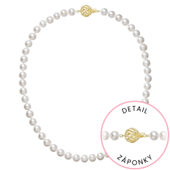 Perlový náhrdelník z říčních perel se zapínáním ze 14 karátového zlata 922003.1/9264A bílý