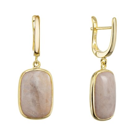 Pozlacené náušnice s fosilním korálem 11741.3