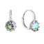 Strieborné náušnice visiace so Swarovski kryštálom guľaté zeleno-fialové 31302.5 Paradise Shine