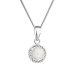 Náhrdelník se syntetickým opálem a křišťály Preciosa bílý kulatý 32083.1 White