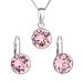 Sada šperkov s kryštálmi Swarovski náušnice, retiazka a prívesok ružové okrúhle 39140.3 Light Rose