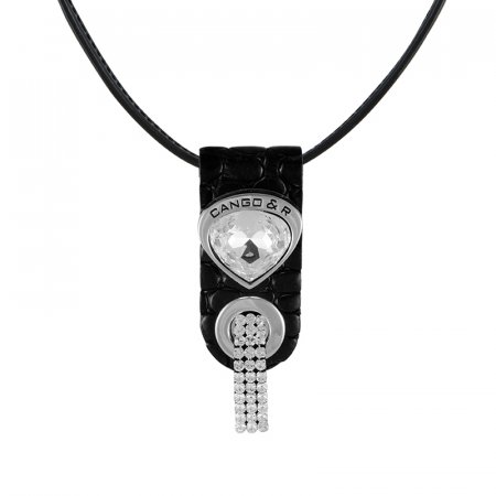 Cango & Rinaldi kožený náhrdelník s kvapkou sa Swarovski Elements Krystal