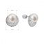 Strieborné náušnice kôstky polmesiac s riečnou perlou a zirkónmi bielej 21099.1B