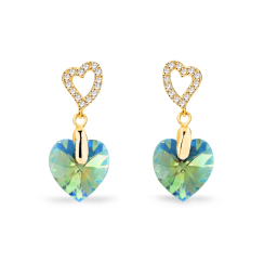 Náušnice zelené se Swarovski Elements Amore KCSG622810ERSH Erinite Shimmer