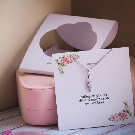 Stříbrný přívěsek se zirkony bílá vlnka 14046.1 crystal