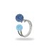 Prsteň sa Swarovski Elements gulička Montana + Aqua