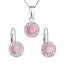 Sada šperků se syntetickým opálem a křišťály Preciosa náušnice a přívěsek světle růžové kulaté 39160.1 Pink s. Opal