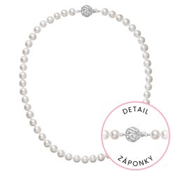 Perlový náhrdelník z riečnych perál so zapínaním z bieleho 14 karátového zlata 822003.1/9264B biely