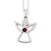 Ocelový náhrdelník anděl se Swarovski krystaly červený 42043.3