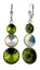 Náušnice Rivoli so Swarovski Elements s tromi kameňmi Olivine