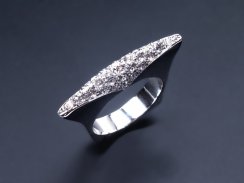 Prsten se Swarovski Elements podlouhlý Krystal