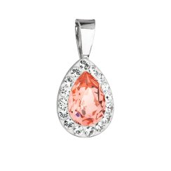 Stříbrný přívěsek s krystaly Swarovski oranžová slza 34252.3 Rose Peach