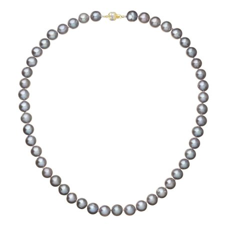 Perlový náhrdelník z riečnych perál so zapínaním zo 14 karátového zlata 922028.3/9266A grey