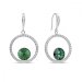 Strieborné náušnice zelené so Swarovski Elements Orbita KWCD1122SS39EM Emerald