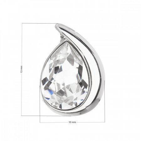 Stříbrný přívěsek s krystalem Swarovski bílá slza 34233.1 Krystal