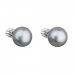 Stříbrné náušnice pecky s šedou říční perlou 21004.3 Grey 8 mm