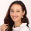 Stříbrné náušnice visací s krystaly Swarovski bílá kytička 31130.1 Krystal