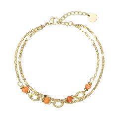 Náramok oceľový s červeným achátom 43064.3