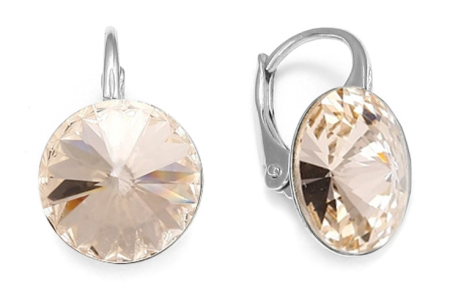 Náušnice béžové Rivoli sa Swarovski Elements Sweet Candy K112212SL Silk 12 mm