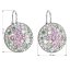 Strieborné náušnice visiace s kryštálmi Swarovski mix farieb okrúhle 31161.3 Sakura