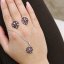 Stříbrné náušnice visací s krystaly Swarovski fialové kulaté 31176.3 Dark Amethyst