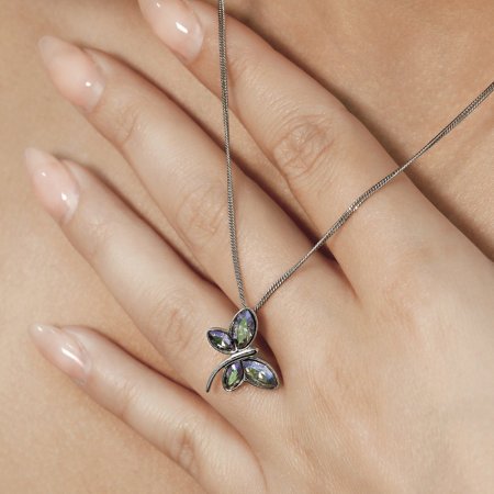 Strieborný prívesok s kryštálmi Swarovski fialová vážka 34211.5 Paradise Shine