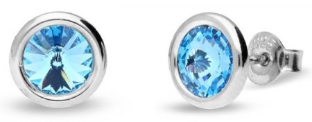 Náušnice modré sa Swarovski Elements Tiny Bonbon Studs KR1122SS29AQ Aqua 6 mm