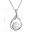 Stříbrný náhrdelník se syntetickým opálem bílá kapka 12045.1 White s. Opal