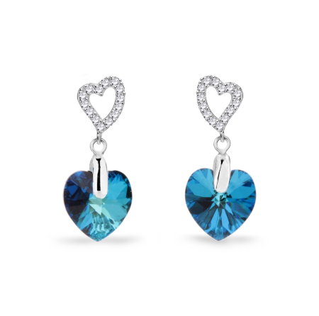 Náušnice modré sa Swarovski Elements Amore KCS622810BB Bermuda Blue
