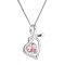 Strieborný náhrdelník so Swarovski kryštálmi srdce ružové 32071.3 Light Rose