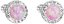 Strieborné náušnice kôstky so syntetickým opálom a kryštálmi Swarovski ružové okrúhle 31317.1 Pink s. Opal
