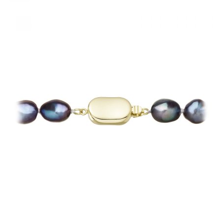 Perlový náhrdelník z riečnych perál so zapínaním zo 14 karátového zlata 922027.3/9269A peacock