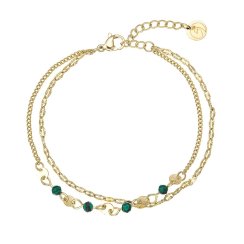 Náramok oceľový s africkým malachitom 43075.3