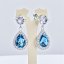 Strieborné náušnice visiace s kryštálmi Swarovski Elements Briselle KCP4320AQC Aqua