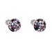 Stříbrné náušnice pecka s krystaly Swarovski mix barev kulaté 31336.3 Magic Violet