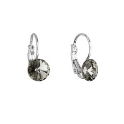 Náušnice šedej Rivoli so Swarovski Elements Black Diamond 8 mm