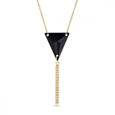 Náhrdelník černý se Swarovski Elements Trident NG327118J Jet