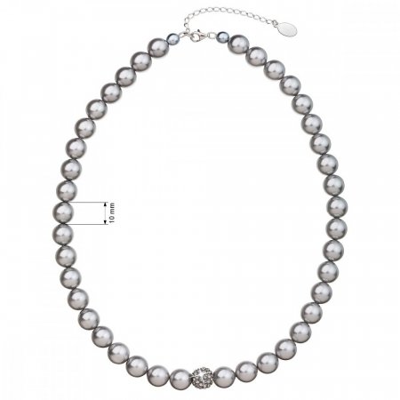 Náhrdelník šedá perla se Swarovski Elements 32011.3 Light Grey