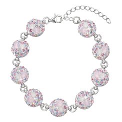 Strieborný náramok so Swarovski kryštálmi ružový 33048.3 Magic Rose
