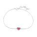Náramek růžový se Swarovski Elements Srdce Rose