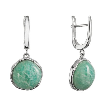 Strieborné visiace náušnice s pravým amazonitom 11735.3