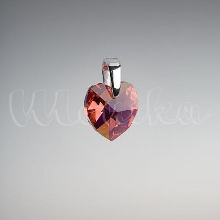 Prívesok so Swarovski Elements oranžové srdce 34002.4 Padparadcha AB