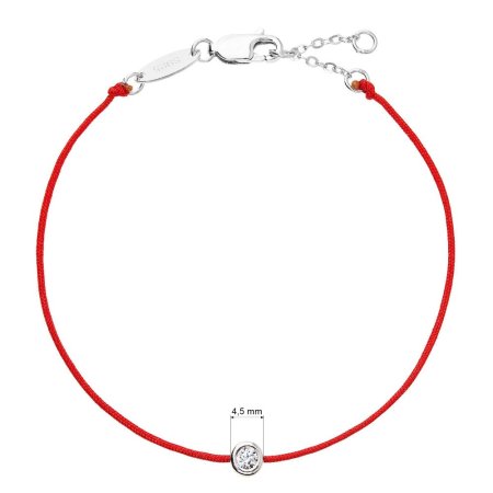 Červený náramek proti uhranutí stříbrný kulatý 13005.3 Red